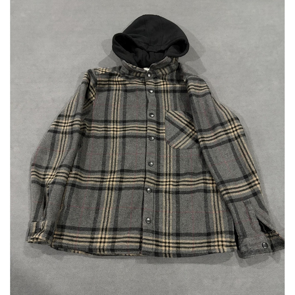 Sunrise Kingdom‎ Flannel Jacket Mens Small Multicolor Plaid Fleece Lined Snap Up